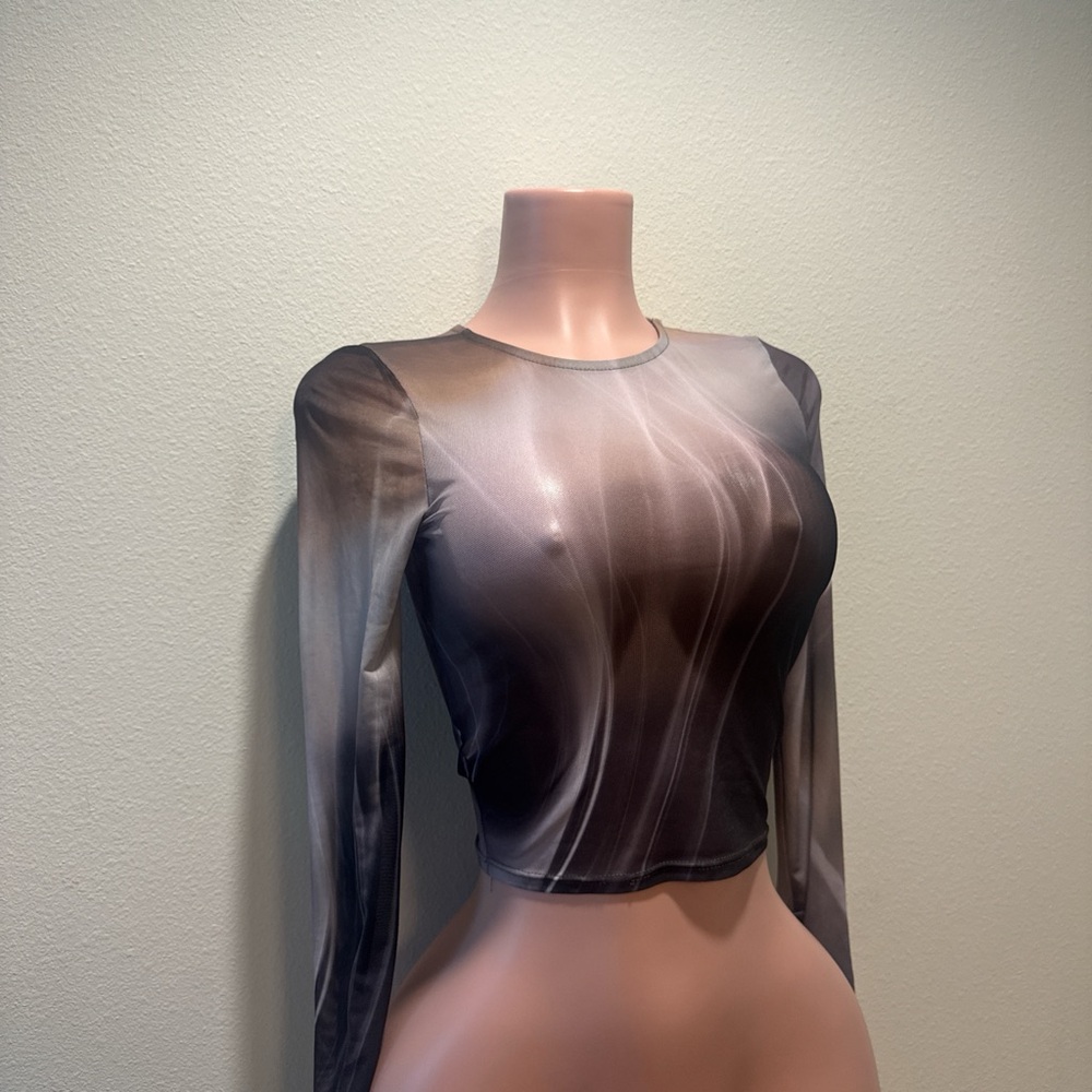 Sheer Black Long Sleeve Top